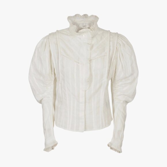 ISABEL MARANT | 100% COTTON "DARYA" ROMANTIC RUFFLED FRILL BLOUSE SHIRT - Picture 1 of 7